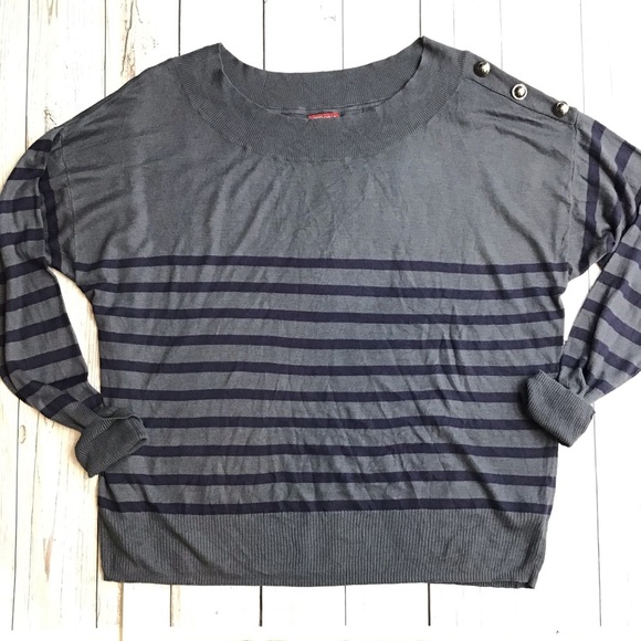 Merona Plus Size Gray Button Sleeve Sweater 24/26 - Picture 1 of 6